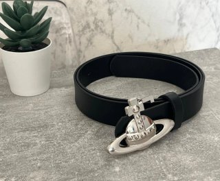 Cinturón Vivienne Westwood Negro Orb buckle