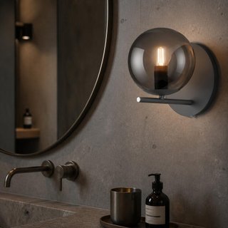 Aplique pared enchufe Trio Pure cristal ahumado
