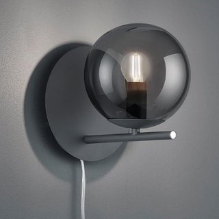 Aplique pared enchufe Trio Pure cristal ahumado