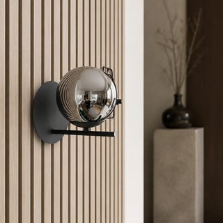 Aplique pared enchufe Trio Pure cristal ahumado