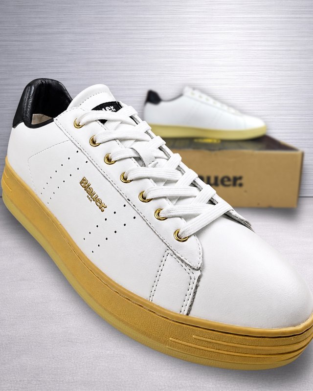 Blauer Grant White / Black Piel T45 Hombre Nuevas