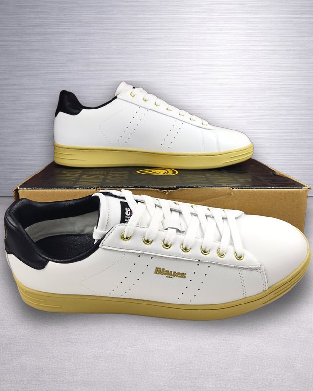 Blauer Grant White / Black Piel T45 Hombre Nuevas