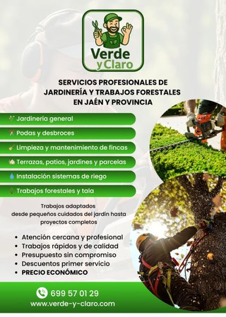 Jardinero y trabajos forestales en Jaén provincia