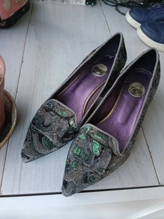 URGE VENDER ...Zapatos RAS tacón bajo terciopelo f