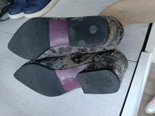 URGE VENDER ...Zapatos RAS tacón bajo terciopelo f