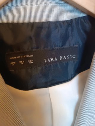 Americana Zara Rayas Azul y Blanco
