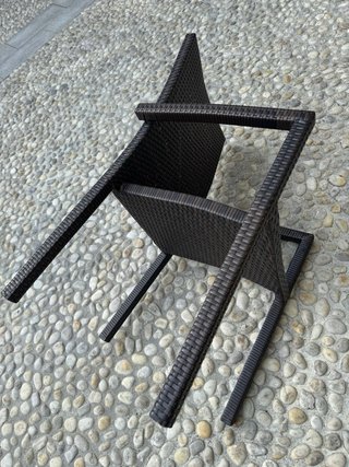 6 Sedie in Rattan Marrone