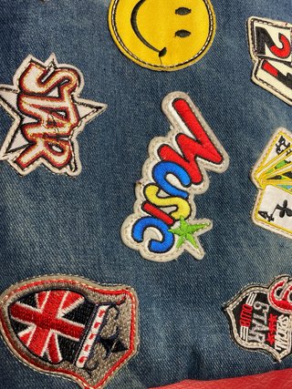 Bolso de mano vaquero con parches