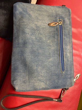 Bolso de mano vaquero con parches