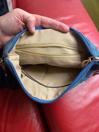 Bolso de mano vaquero con parches