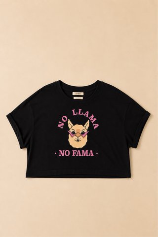 Camiseta crop Pull & Bear No Llama No Fama