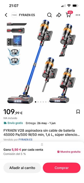 Aspiradora Mibode V28 Cordless