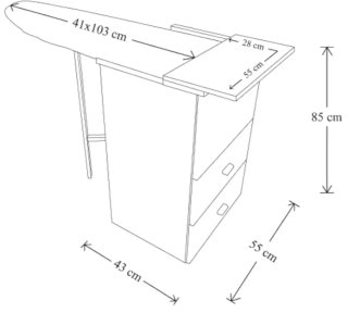 Mueble con tabla de planchar plegable