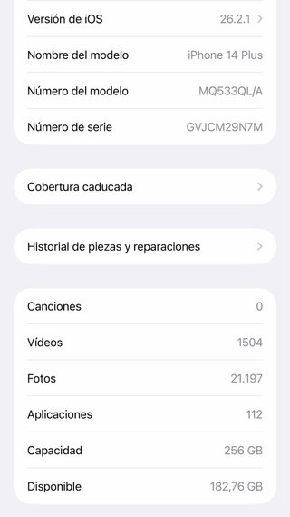 iPhone 14 Plus 256 GB Negro.