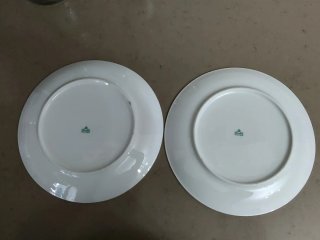 Coppia Piatti Porcellana Bavaria Decorati Oro