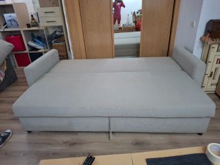 Sofá Cama Gris/Beige Tela