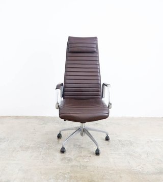 Silla Oficina ASPERA Cuero Marrón Giratoria