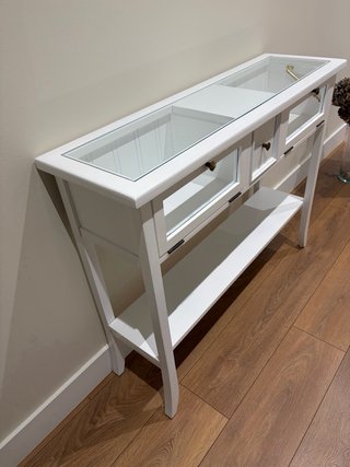 Cómoda recibidor colonial cristal y madera
