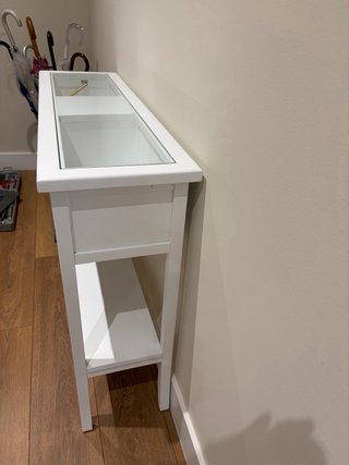 Cómoda recibidor colonial cristal y madera