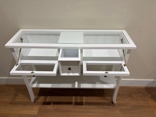 Cómoda recibidor colonial cristal y madera