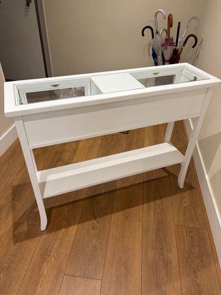 Cómoda recibidor colonial cristal y madera