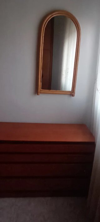 Espejo de pared bambú y cristal