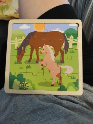Puzzle Madera 16 Piezas Caballos Lidl