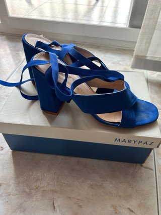 Sandalias Azul Terciopelo