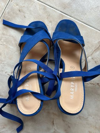 Sandalias Azul Terciopelo