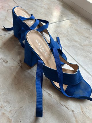 Sandalias Azul Terciopelo