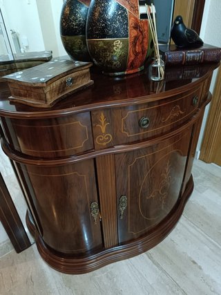 Mueble recibidor madera con espejo integrado