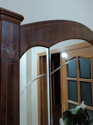 Mueble recibidor madera con espejo integrado