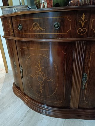 Mueble recibidor madera con espejo integrado
