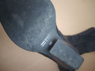 Stivali texani vintage donna in pelle nera 36