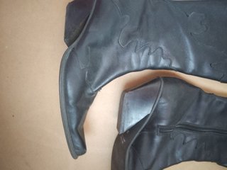 Stivali texani vintage donna in pelle nera 36