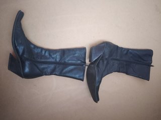 Stivali texani vintage donna in pelle nera 36