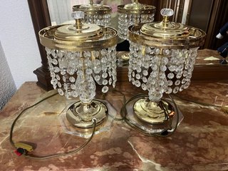 Lámparas Vintage Cristal y Metal Doradas