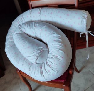 Cojín Maternidad Estrellas Rosa Blanco