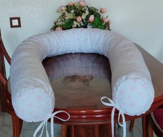 Cojín Maternidad Estrellas Rosa Blanco