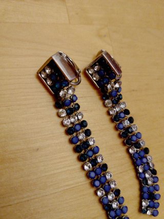 Orecchini Swarovski blu e argento