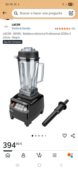 Licuadora Lacor 1500W BPA Free nuevo
