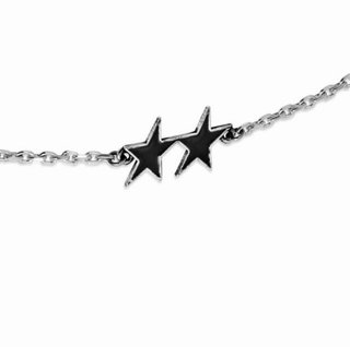 Collar Twojeys Estrellas Plata y Negro