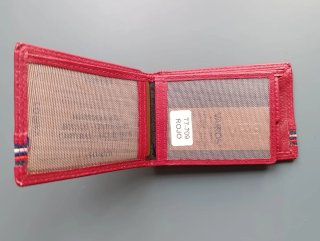 Cartera VRS Roja Billetera Monedero de piel.