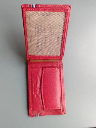 Cartera VRS Roja Billetera Monedero de piel.