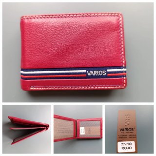 Cartera VRS Roja Billetera Monedero de piel.