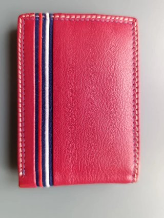 Cartera VRS Roja Billetera Monedero de piel.
