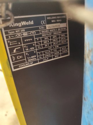 Soldador MIG Weld 255 con careta