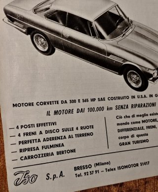 Pubblicità Iso Rivolta GT