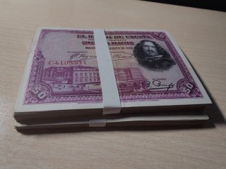 L77* Lote 100 Billetes España 50 Pesetas