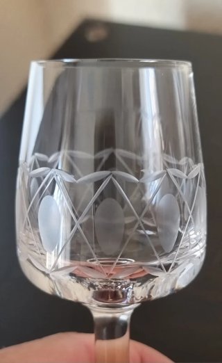 Lote 5 bicchieri da liquore in cristallo vintage intagliato
